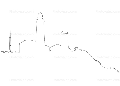 Montauk Point Lighthouse outline, line drawing