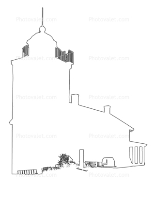 Horton Point Lighthouse outline, line drawing