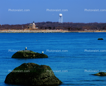 Plum Island Lighthouse, Long Island, New York State, Atlantic Ocean, Eastern Seaboard, East Coast