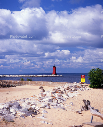 Manistique East Breakwater Lighthouse, Lake Michigan, Great Lakes