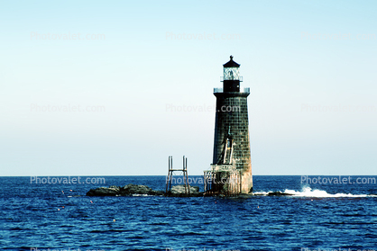 Ram Island Ledge Lighthouse, Maine, Atlantic Ocean, Eastern Seaboard, East Coast