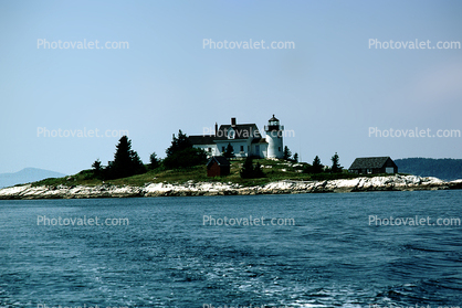 Pumpkin Island Lighthouse, Penobscot Bay, Maine, Atlantic Ocean, Eastern Seaboard, East Coast