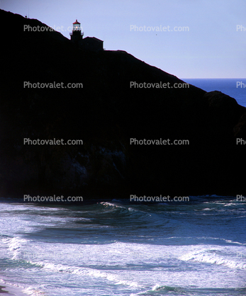 Point Sur Light, California, West Coast, Pacific Ocean, waves