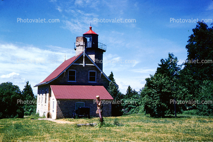 Anchor, Eagle Bluff Lighthouse, Peninsula State Park, Door County, Green Bay Peninsula, Wisconsin, Lake Michigan, Great Lake, 1962, 1960s