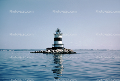 Latimers Reef Light, Fisher's Island sound, Long Island Sound, New York, 1957, 1950s