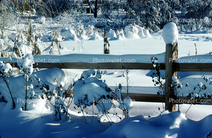 Snowy Wooden Fence, cottagecore