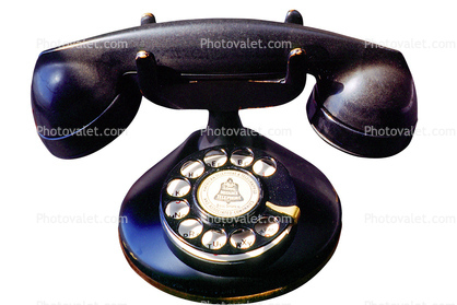 Dial Phone, Rotary, Desk Set, Old Phone, Bakelite, antique, 1930s, photo-object, object, cut-out, cutout