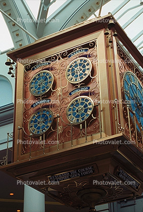 Clock, international time zones, roman numerals