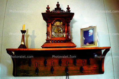 Grandfather Clock, mantle, Candle, Picture Frame, Tabriz Iran