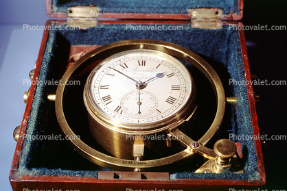 Marine Chronometer, roman numerals, Gimbal