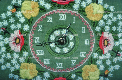 Embroidered Clock, roman numerals