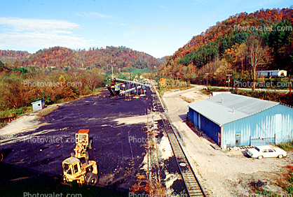 Coal Mining, Conveyer Belt, Loading Station, Warehouse, near Hazard, Kentucky, Hills, Fall Colors, Autumn