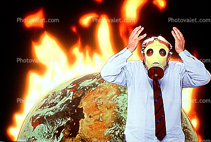 Gas Mask, Global Warming, Earth, Globe, Ball