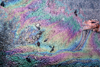 Oil Slick, Contamination, Rainbow Colors