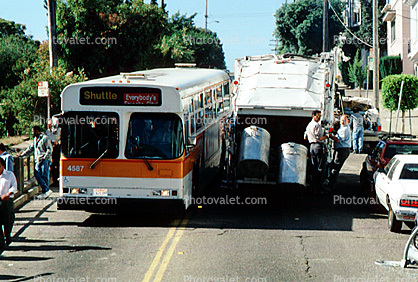 Tight Fit, bus and trash truck