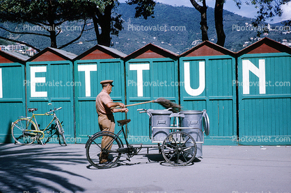 Three-wheeler, trash can carrier, 1950s