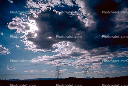Transmission Towers, Pylons, Clouds