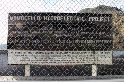 Putah Creek, Lake Berryessa, Monticello Hydroelectric Project, California