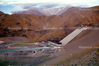 Aqueduct, mountains, transportation, dam, Benmore Generating Plant, 1950s