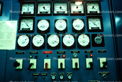 Indoors, Dials, Instruments, Panel, Electronics, switches, Control Room, Wells Dam