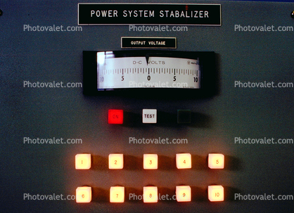 Indoors, Instruments, Panel, Power System Stabalizer, Dials, buttons, Control Room, Wells Dam