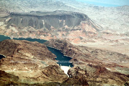 Lake Mead, Hoover Dam, Hills, Moutains