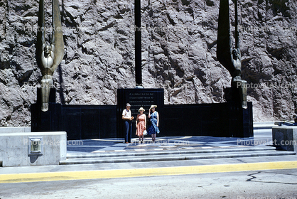 People, Women, man, Sculpture, art deco, Hoover Dam, 1960s