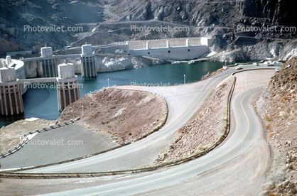 Water Intake Towers, Hoover Dam, Colorado River, S-CURVE ROAD