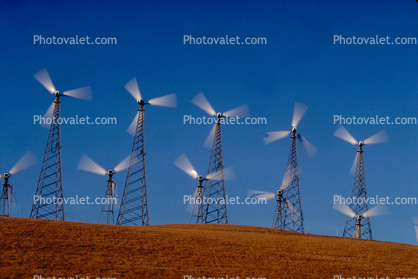 Propeller, Turbine, spinning, spin, spins, Rotor, rotation, blur, Wind farms, Altamont Pass, Spinning Blades