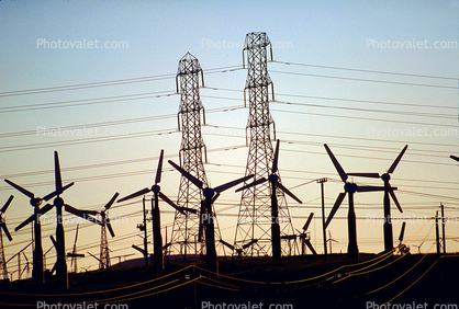 Altamont Pass, Transmission Towers, Pylons, Hills, Wind farms