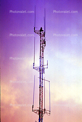 twin radio towers on Twin Peaks, Telecommunications