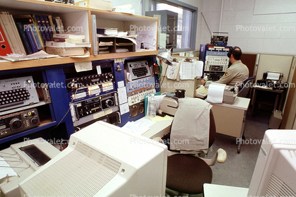 Switches, equipment rack, desk, Computers, Ham Radio Station