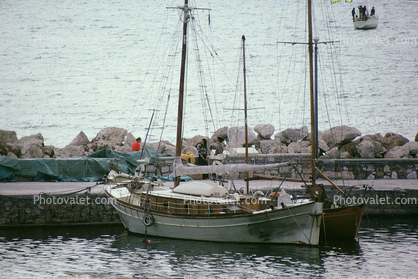 Boats, Pier, jetty, harbor, 1974, 1970s