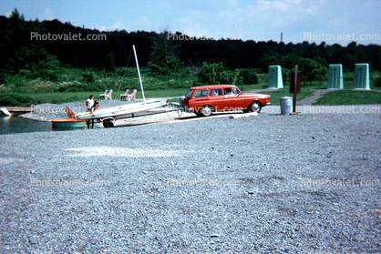 Volkswagen with Boat Trailer, 1975, 1970s