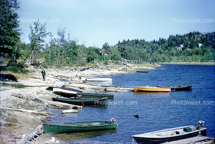 Beach, Boats, Dock, Wilisville, Long Island, New York, 1950s
