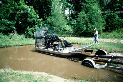 Trailer, Airboat, Bayous of Louisiana, swampboat, swamp boat, wetlands