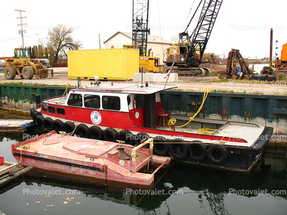 Cranes, Harbor, Dock, Harbor, Cheboygan, Michigan, Lake Huron