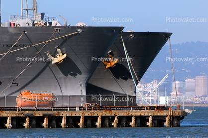 Ship Bow, Anchor, MV Cape Hudson (T-AKR 5066), Cape H Class Roll-on/Roll-off ship, Ro-Ro, Pier 60, San Francisco