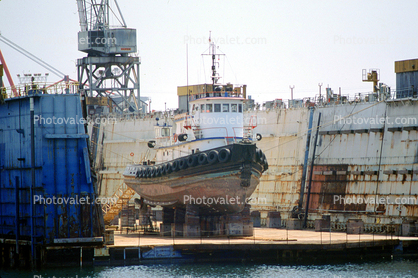 Tugboat in Floating Drydock