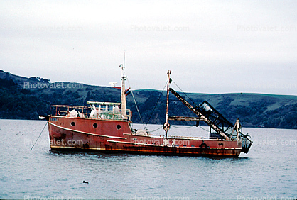 redboat, redhull, Tomales Bay, Marin County