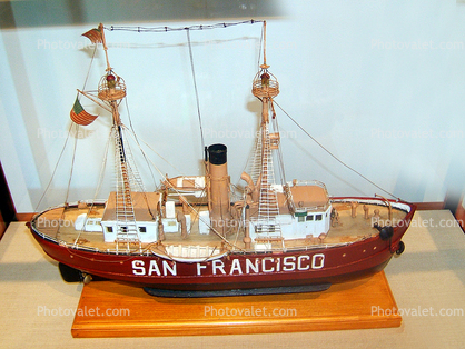 San Francisco, Lightship Model, Lightvessel #83, LV 83 WAL 513, Built 1904, Pacific, West Coast, Lighthouse Ship, Lightvessel