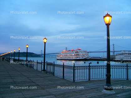 Pier-7 San Francisco, San Francisco Belle, The Embarcadero, Twilight, Dusk, Dawn, IMO: 102618