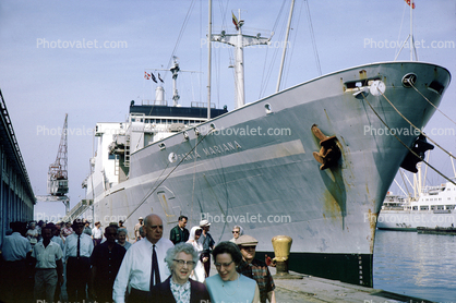 Bow, Anchor, dock, Santa Mariana, Cartagena, 1950s