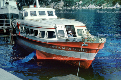 Freccia Dello Stretto, Hydrofoil, Dock, Harbor, Ferry, Ferryboat, Capri Island, 1950s