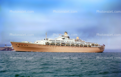 Oriana, P & O Orient Lines Ship, Cruise Ship, corn-coloured hull, 1963, 1960s