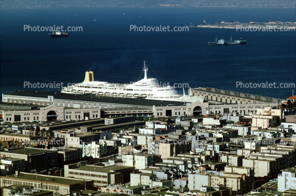 Cruise Ship, The Embarcadero, Docks, Pier, March 1960s, 1960s