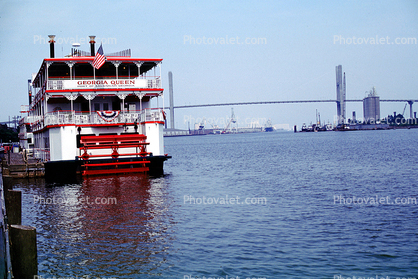 Georgia Queen, The Talmadge Memorial Bridge, Savannah River, Dock