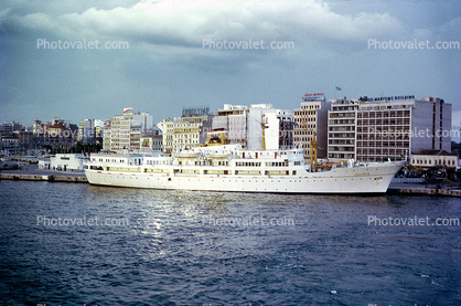 Cruise Ship, Docks, Harbor, 1972, 1970s