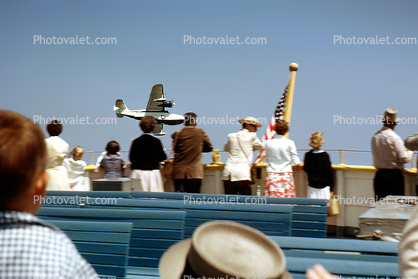Passengers onboard, SS-Catalina, Avalon Harbor, 1962, 1960s