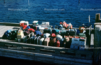 Lake Chelan, Fields-Landing, Dock, Pier, Luggage, Suitcases, baggage